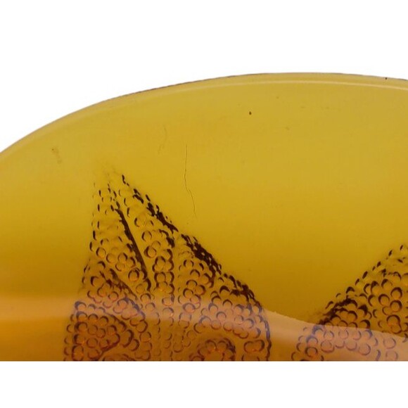 Vintage Anchor Hocking Renaissance Amber Leaf Glass Oval Relish Dish Candy  10" - Picture 8 of 8